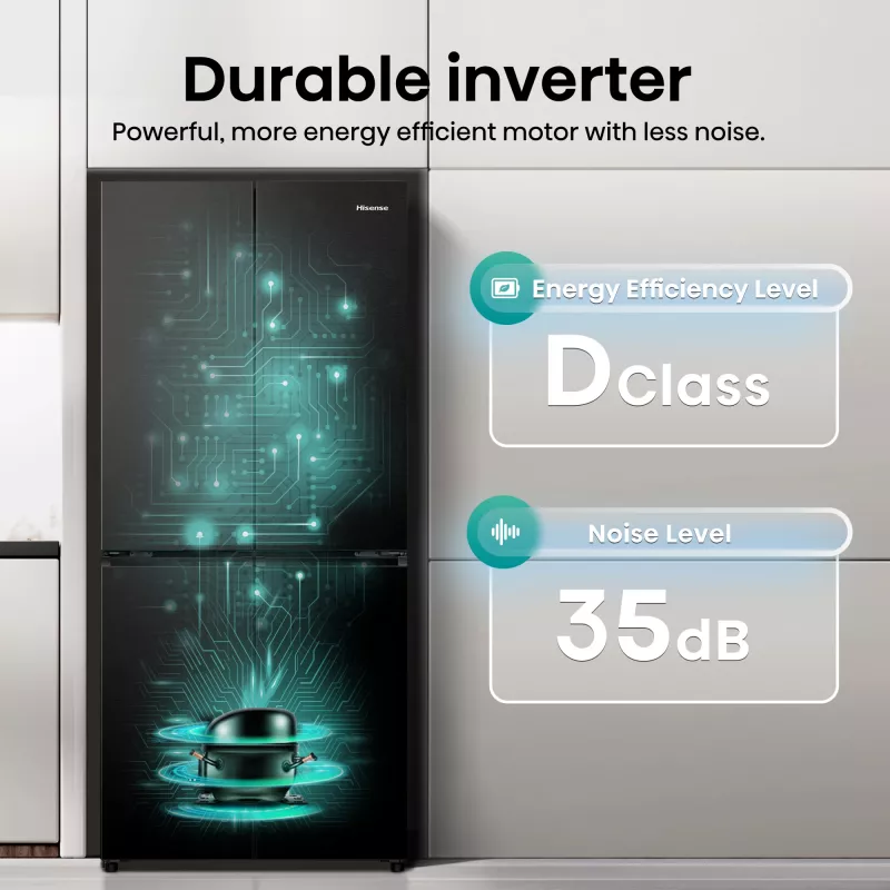 Hisense RQ5P470SAFD de instalação livre 483 L preto, aço inoxidável