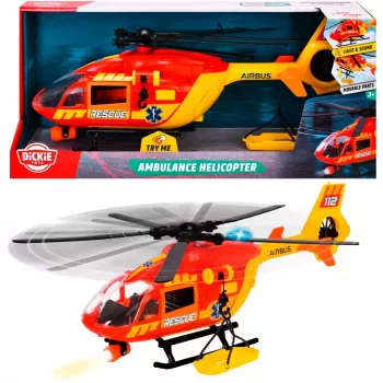 Helicóptero de salvamento de brincar Dickie modelo 203716024, design realista, veículo de brincar