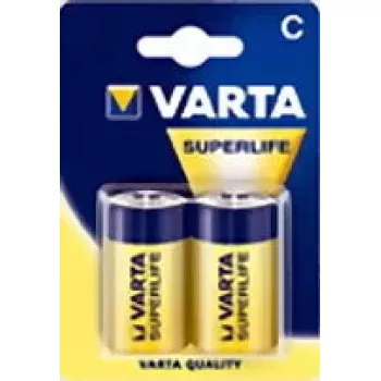 Pilha descartável Varta Superlife C zinco-carvão, tamanho C, 1,5 V, 50 mm