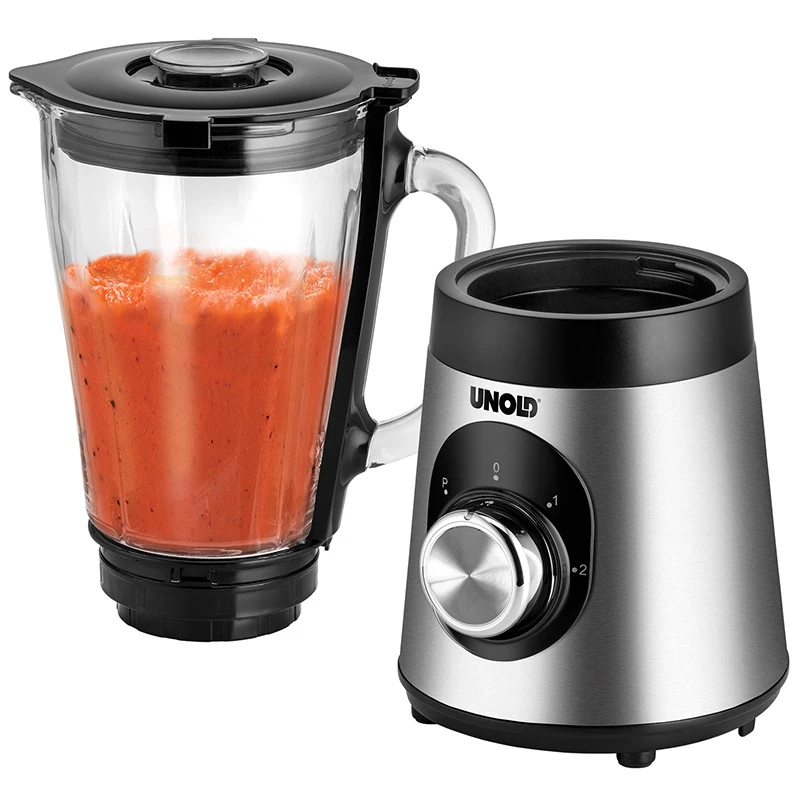 Batedeira de mesa Unold Edel 1,5 L 500 W preto, aço inoxidável, transparente
