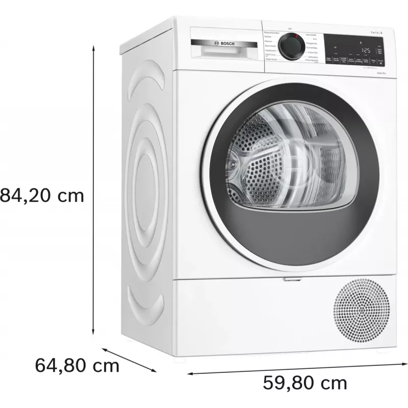 Máquina de secar roupa Bosch Serie 6 WQG241001 De livre instalação Carga frontal 9 kg Branco