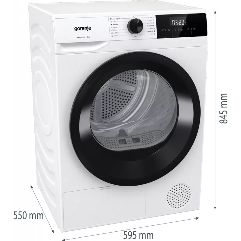 Máquina de secar roupa Gorenje DHNE83 De livre instalação Carga frontal 8 kg Branco