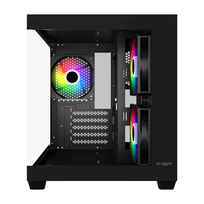 Caixa de PC Fortron FSP Geh Mini S140 BA micro-ATX / M-ITX, ARGB, preta