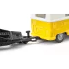 Conjunto de modelos de automóveis Siku VW T1 com atrelado e VW Carocha, pré-montado 1:50, tamanho 42×200×51 mm