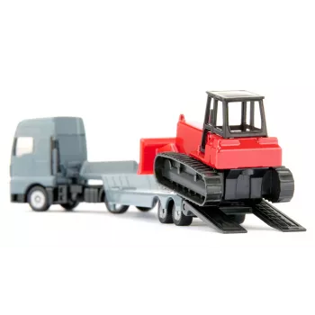 Siku MAN camião com bulldozer, modelo camião/atrelado, 1:87, MAN, cinzento, vermelho, China