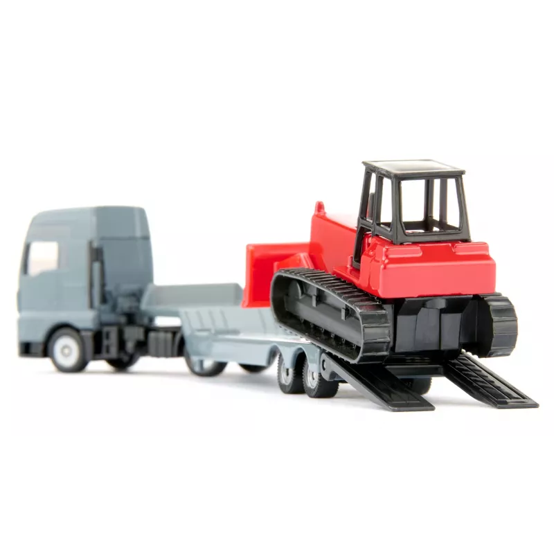 Siku MAN camião com bulldozer, modelo camião/atrelado, 1:87, MAN, cinzento, vermelho, China