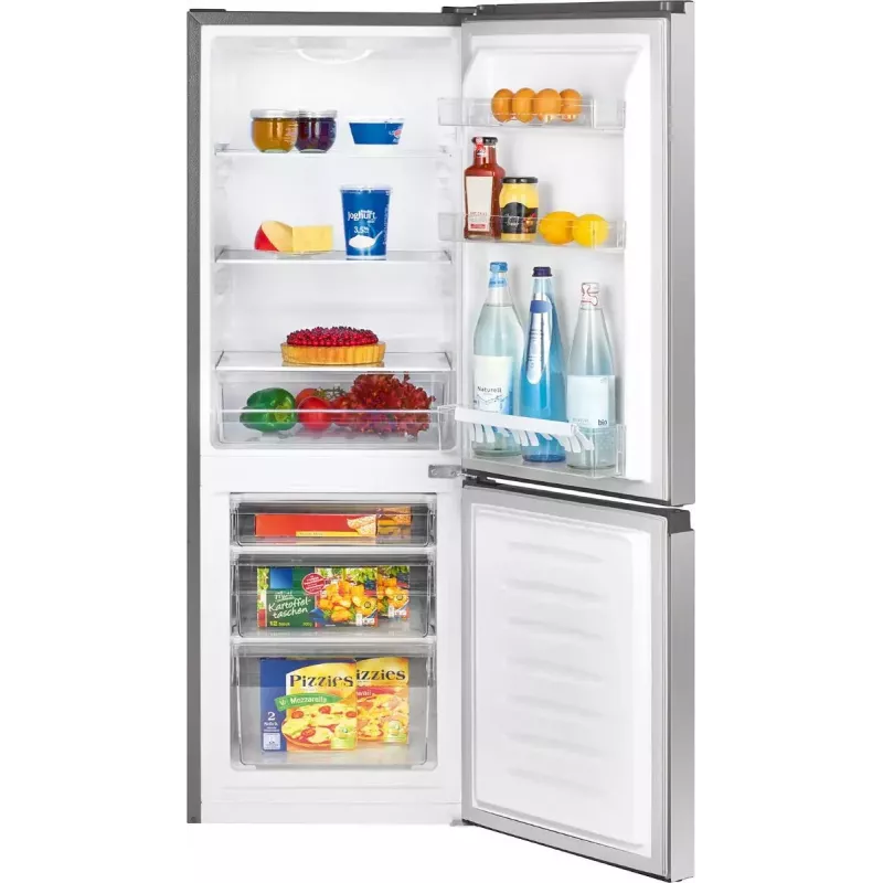 Frigorífico independente BOMANN KG 322.1, 175 L volume total, aço inoxidável, compartimento de refrigeração 122 L + compartimento de congelação 53 L, classe D, 39 dB
