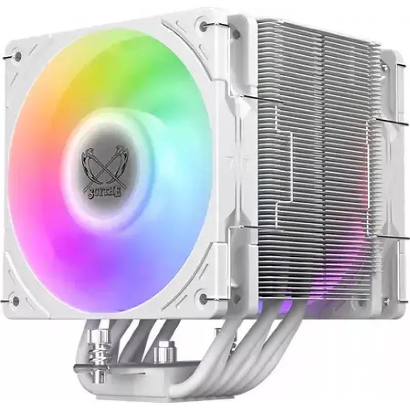 Dissipador de CPU SCYTHE Mugen 6 Dual Fan White ARGB Edition, duas ventoinhas de 120 mm, superfície branca
