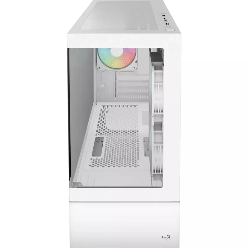 Caixa de PC torre AEROCOOL Viewport Mini-G-WT-v4 ARGB com dois painéis de vidro temperado, branco