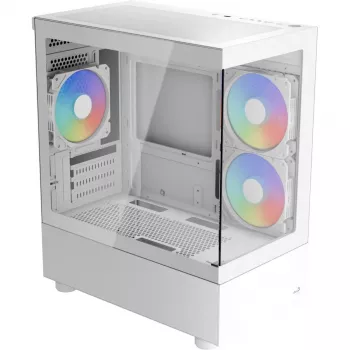 Caixa de PC torre AEROCOOL Viewport Mini-G-WT-v4 ARGB com dois painéis de vidro temperado, branco