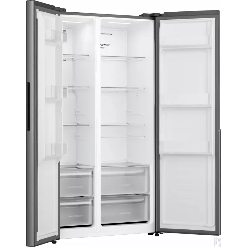 Gorenje Side by Side NRS917E41X SI, independente, American Door, cinzento, 2 portas, Touch, LED