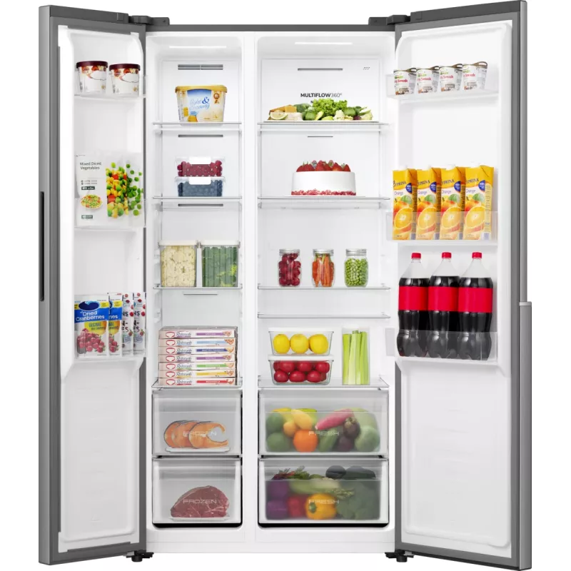 Gorenje Side by Side NRS917E41X SI, independente, American Door, cinzento, 2 portas, Touch, LED