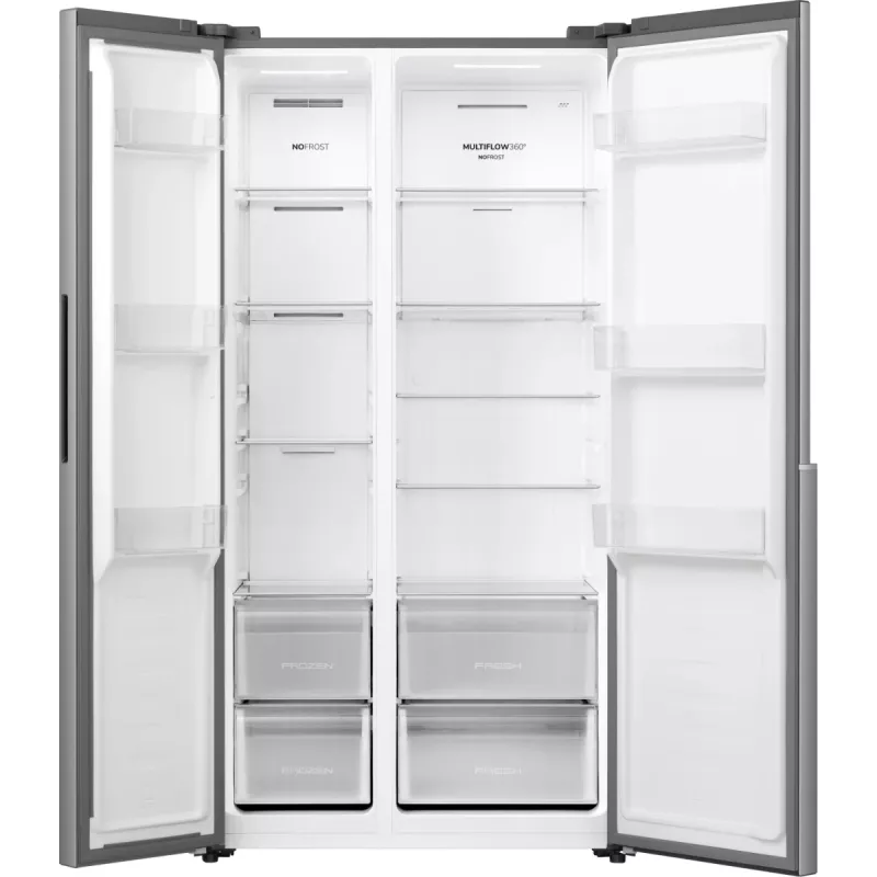 Gorenje Side by Side NRS917E41X SI, independente, American Door, cinzento, 2 portas, Touch, LED
