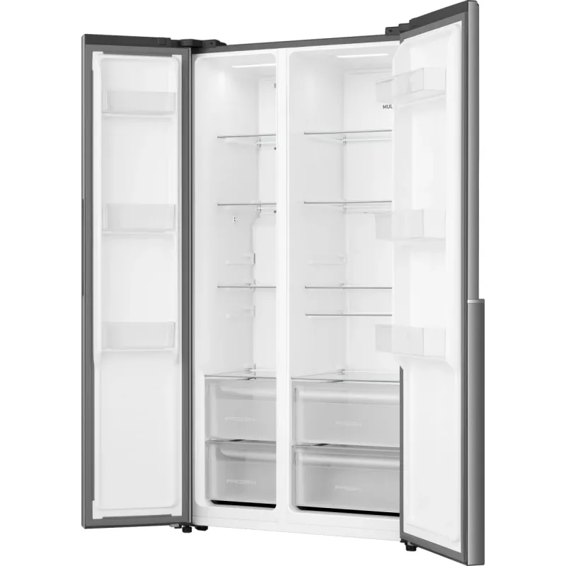 Gorenje Side by Side NRS917E41X SI, independente, American Door, cinzento, 2 portas, Touch, LED