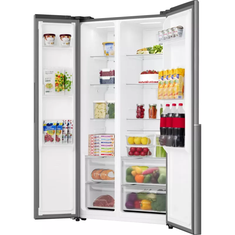 Gorenje Side by Side NRS917E41X SI, independente, American Door, cinzento, 2 portas, Touch, LED