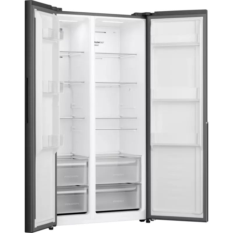 Gorenje HZF55082 NRS917E41BX G400, independente, American Door, preto, 2 portas, Touch, LED