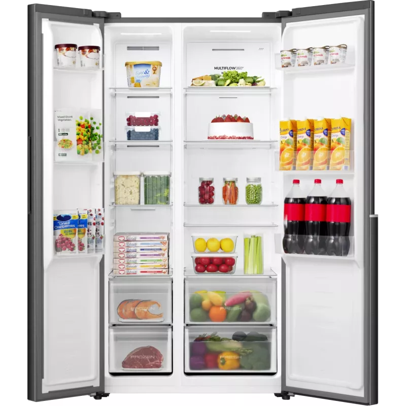 Gorenje HZF55082 NRS917E41BX G400, independente, American Door, preto, 2 portas, Touch, LED