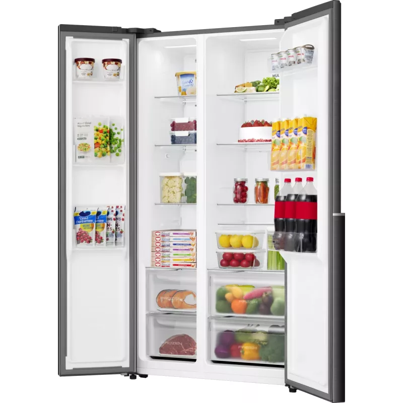Gorenje HZF55082 NRS917E41BX G400, independente, American Door, preto, 2 portas, Touch, LED