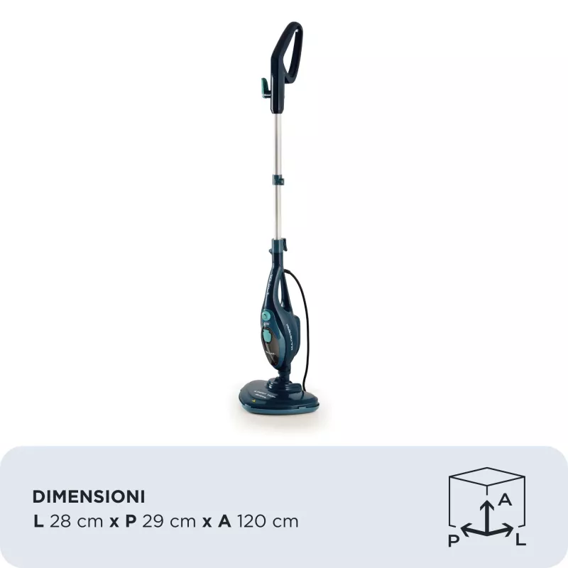 Ariete 4164 limpadora a vapor 10 em 1, limpadora a vapor, elimina 99,9 % dos germes e bactérias, conjunto de acessórios, funcionamento ilimitado, 1500 Watt