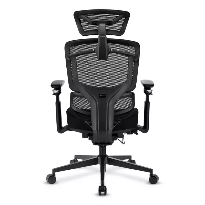 Cadeira de escritório Sharkoon OfficePal C50 — assento acolchoado, encosto em rede, encosto 49×62 cm, largura do assento 50 cm, preta