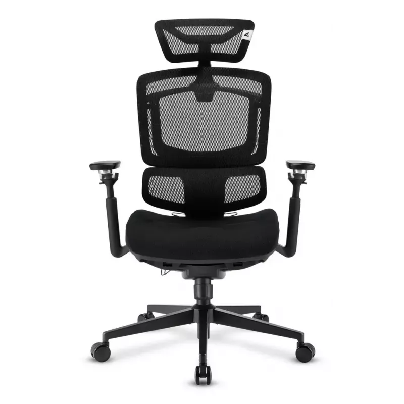 Cadeira de escritório Sharkoon OfficePal C50 — assento acolchoado, encosto em rede, encosto 49×62 cm, largura do assento 50 cm, preta