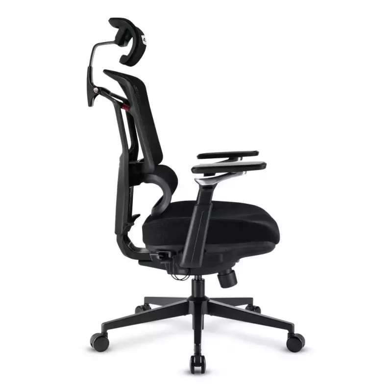 Cadeira de escritório Sharkoon OfficePal C50 — assento acolchoado, encosto em rede, encosto 49×62 cm, largura do assento 50 cm, preta