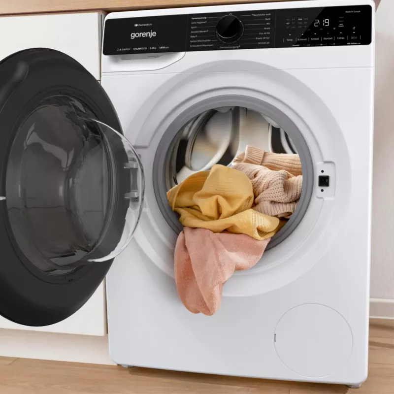 Máquina de lavar roupa Gorenje WPNA84A2TS de carregamento frontal 8 kg 1400 rpm preto, branco