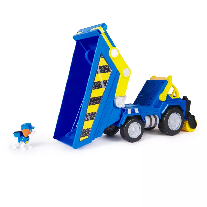 Rubble & Crew, Bark Yard Deluxe Camião basculante Veículo de construção com luzes, sons e figura de ação Wheeler, brinquedo para rapazes e raparigas a partir dos 3 anos