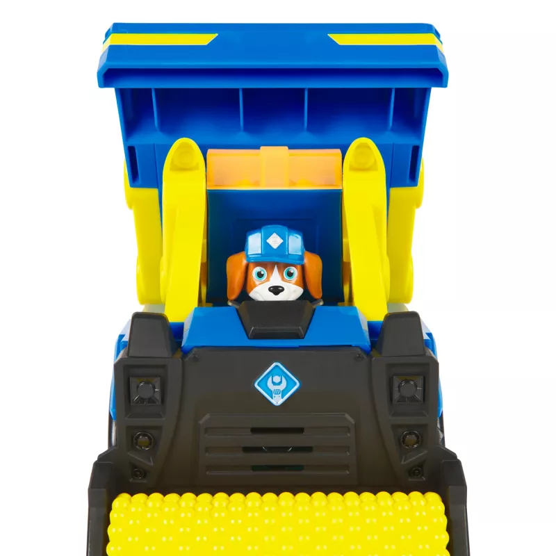 Rubble & Crew, Bark Yard Deluxe Camião basculante Veículo de construção com luzes, sons e figura de ação Wheeler, brinquedo para rapazes e raparigas a partir dos 3 anos
