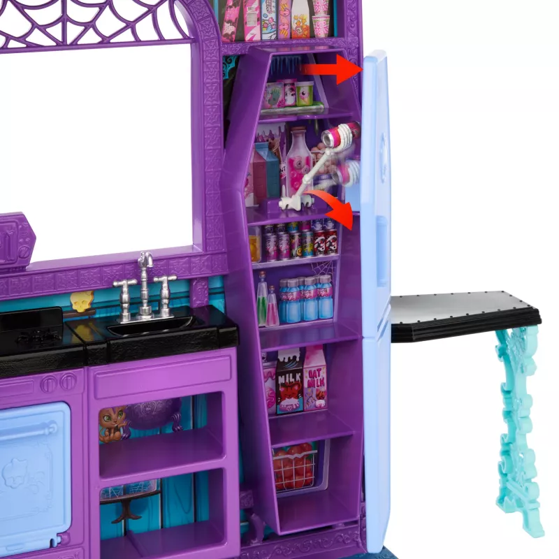 Monster High Boo-tique Hotel casa de bonecas com surpresas assustadoras em cada quarto e mais de 13 acessórios