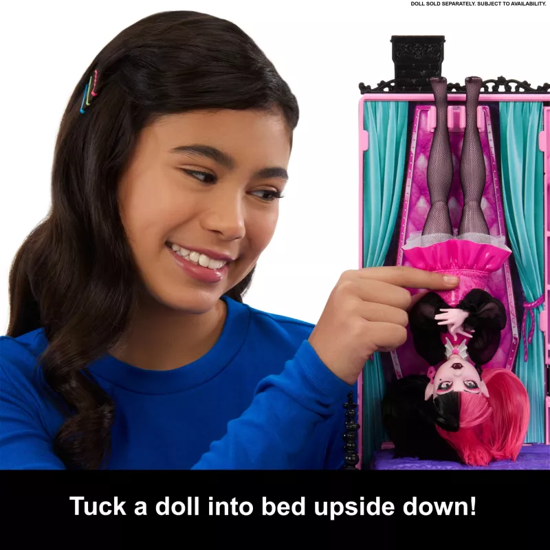 Monster High Boo-tique Hotel casa de bonecas com surpresas assustadoras em cada quarto e mais de 13 acessórios