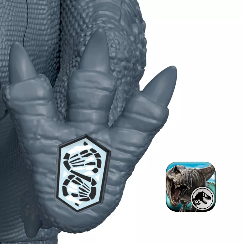 Jurassic World Rebirth Wild Roar Abelisaurus brinquedo de dinossauro, ataque controlado pela cauda e som