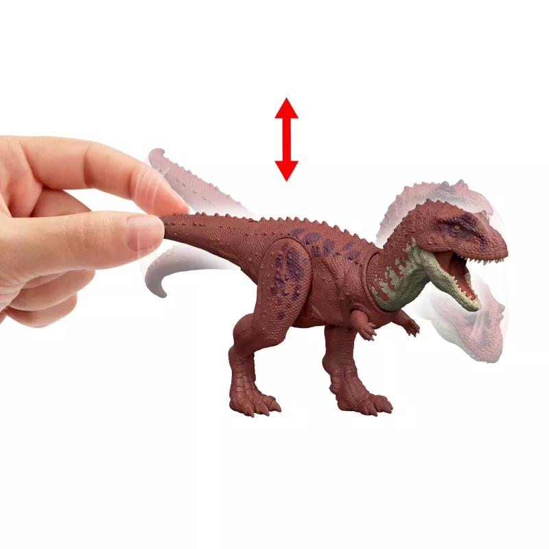Jurassic World Rebirth Wild Roar Aucasaurus brinquedo de dinossauro, mordida de ataque controlada pela cauda e som