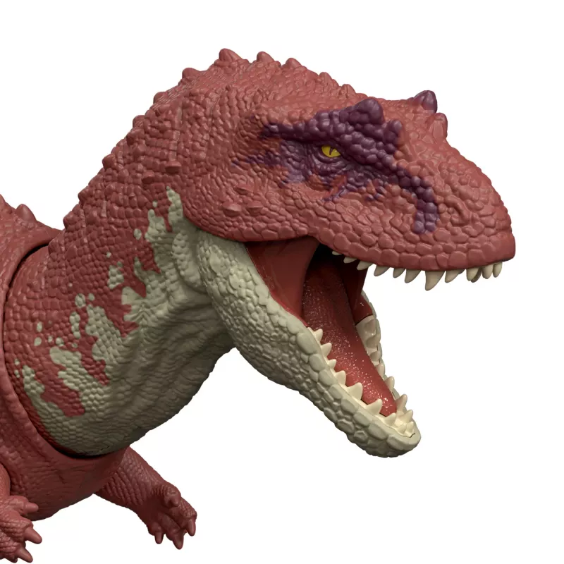 Jurassic World Rebirth Wild Roar Aucasaurus brinquedo de dinossauro, mordida de ataque controlada pela cauda e som