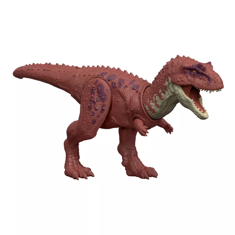 Jurassic World Rebirth Wild Roar Aucasaurus brinquedo de dinossauro, mordida de ataque controlada pela cauda e som