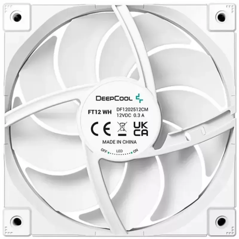 Ventoinha para caixa DeepCool FT12 WH 120 x 120 x 25 mm, branco, 120 mm