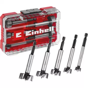 Conjunto de brocas Forstner Einhell-KWB 5 peças, vermelho/transparente, encabadouro 1/4 polegadas, M-CASE (MPN 706003)