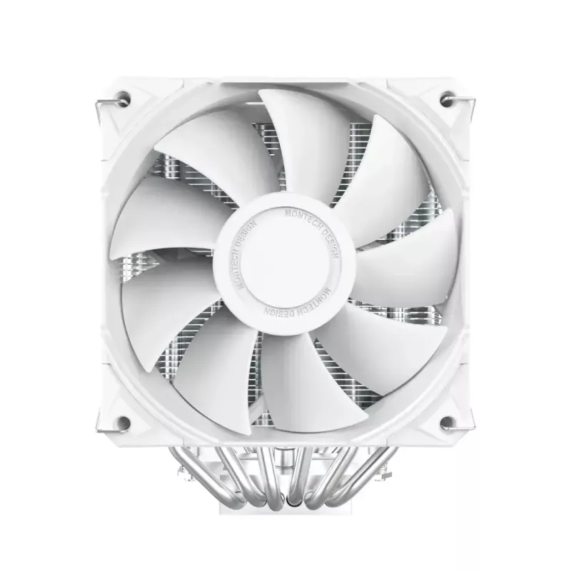 Refrigerador CPU Montech NX600 (branco) com ventoinha de 120 mm, refrigerador de ar compatível para processadores de desktop