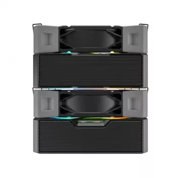 Refrigerador CPU Montech NX600 ARGB, preto, ventoinha de 120 mm, iluminação ARGB