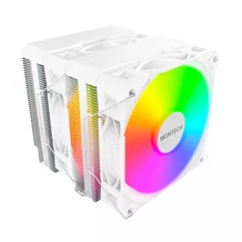 Refrigerador CPU de ar Montech NX600 ARGB ventoinha de 120 mm, branco, 800–2000 RPM, rolamento hidrodinâmico, compatível com AM4/AM5/LGA115x/1200/1700