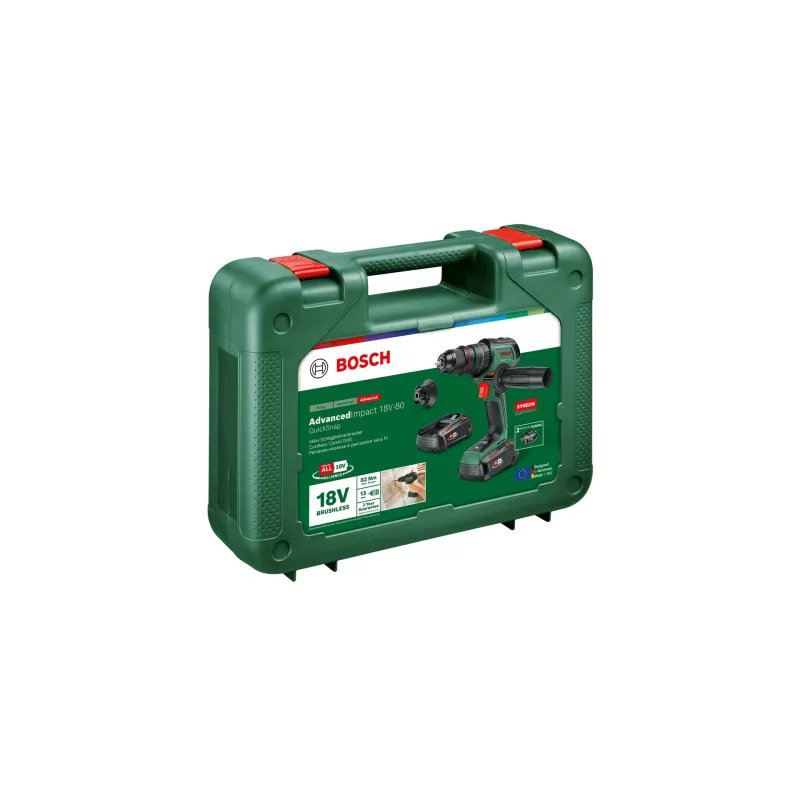 Bosch AdvancedImpact 18V-80 QuickSnap 1950 rpm sem chave 890 g preto, verde