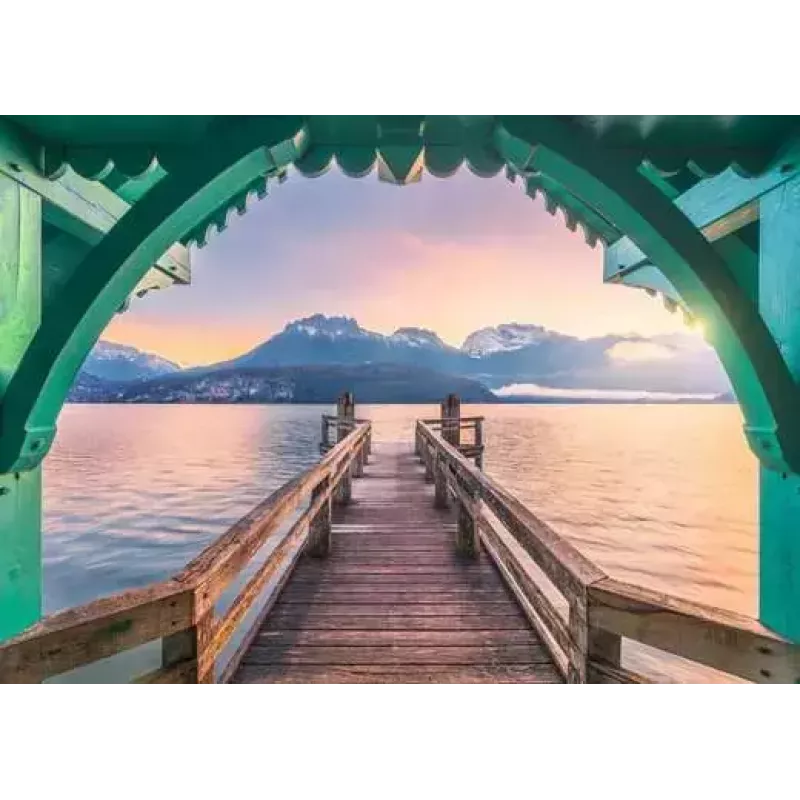 Puzzle Ravensburger Pontão no Lac d'Annecy, França – 1000 peças, 700 mm de largura