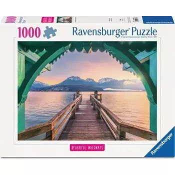 Puzzle Ravensburger Pontão no Lac d'Annecy, França – 1000 peças, 700 mm de largura