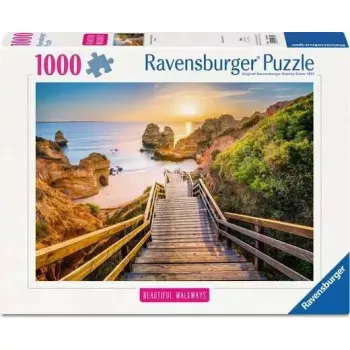 Puzzle Ravensburger Stairway to Camilo Beach Portugal, 1000 peças, 700 mm de largura