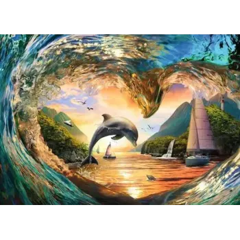 Puzzle Ravensburger Sunset Splash, 1000 peças, formato horizontal, 700 mm de largura