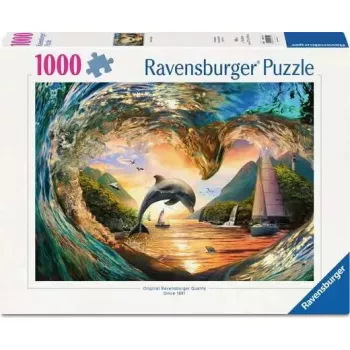 Puzzle Ravensburger Sunset Splash, 1000 peças, formato horizontal, 700 mm de largura