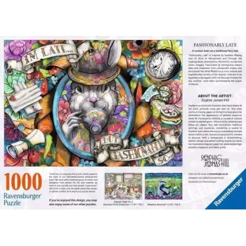 Puzzle Ravensburger Fashionably Late — 1000 peças, formato horizontal, 700 × ? mm