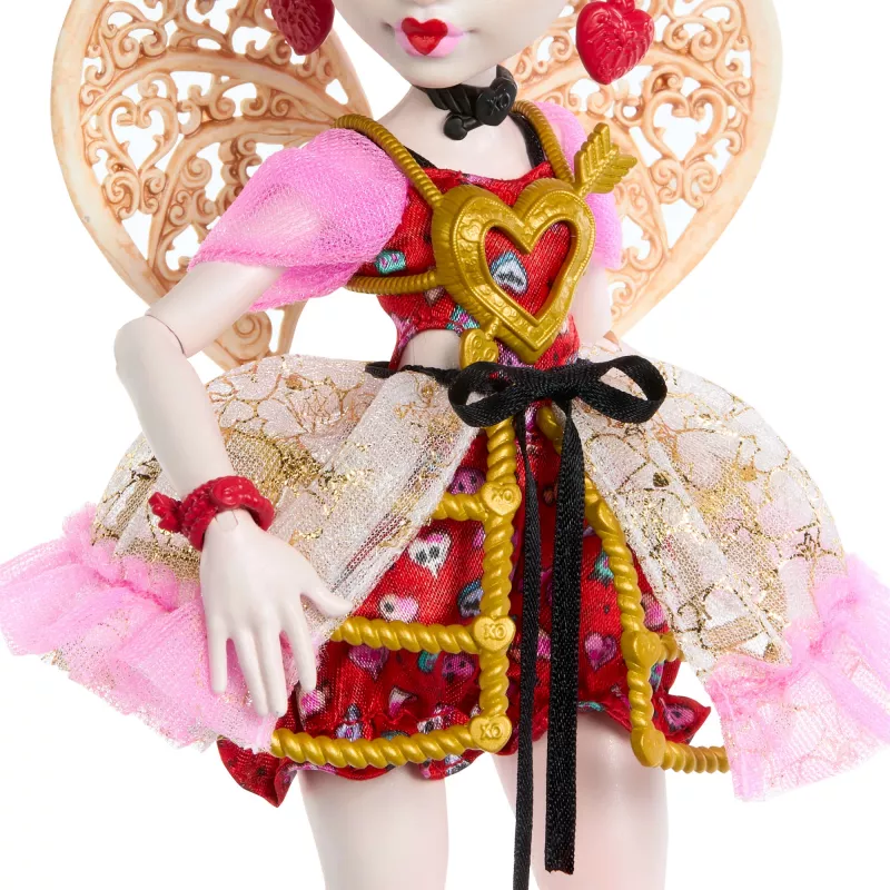 MATTEL Monster High Scary Sweet Birthday Cupid Asteria – boneca colecionável, articulada, roupa temática