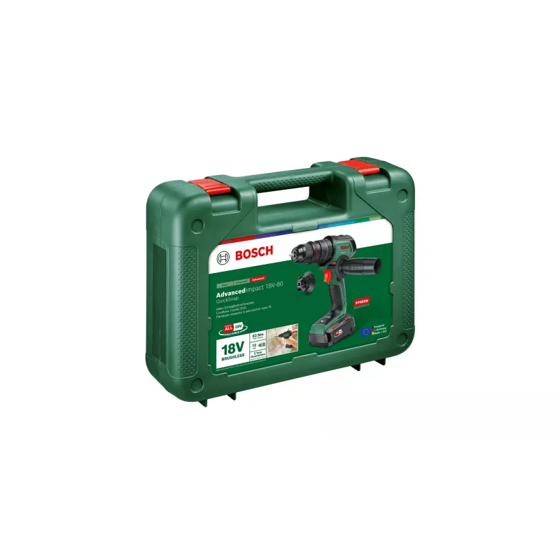 Bosch AdvancedImpact 18V-80 QuickSnap 1950 RPM sem chave 890 g preto, verde