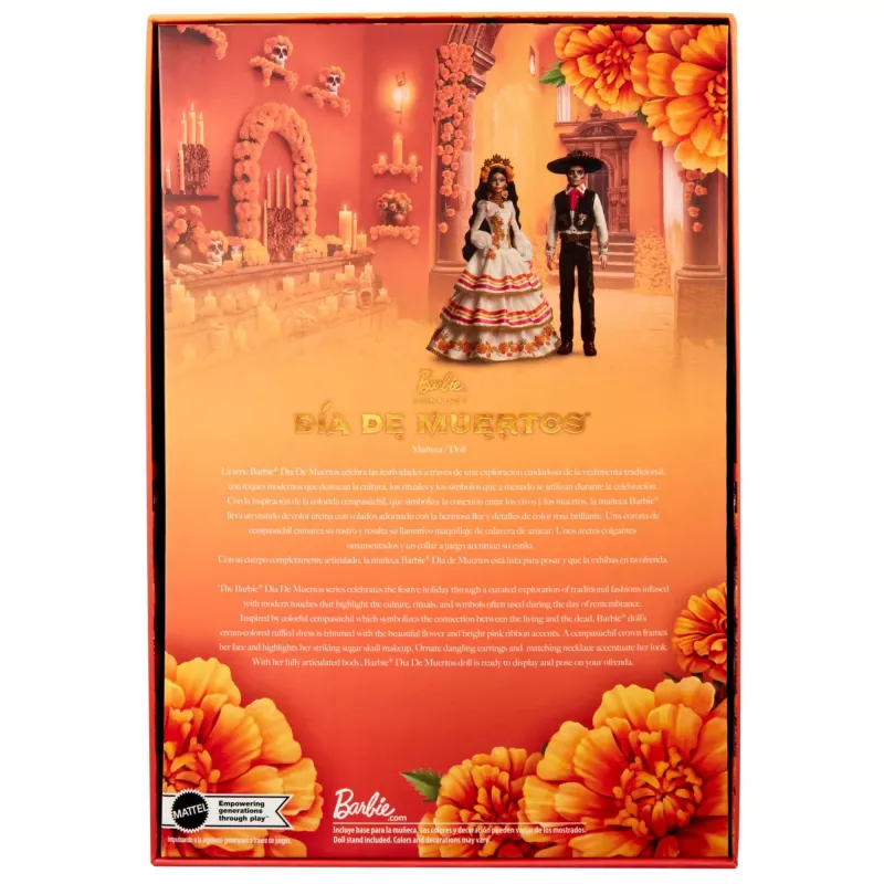 Barbie Signature Día De Muertos 2025 boneca de coleção com vestido creme de folhos
